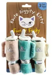 Haute Diggity Dog + Kitty Snuggly Cup 3-Pack Organic Catnip Cat Toy ~ New!