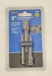 Warrior Hex Drill Socket Drivers 3 Piece set (1/4", 3/8", 1/2" Drive)
