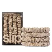 slip Pure Silk Back to Basics Skinny Scrunchies in Blonde, Set of 4