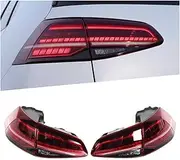 R‑Look Full LED Dynamic Tail Lights Assembly Turn Signal Dark Red Lens Compatible With VW Golf MK7/7.5 GTI R 2013-2020 Car Styling