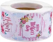 ARTIBETTER 1 Roll Mother's Day Packing Labels Self Adhesive Sealing Stickers for Presents DIY Baking and Round Design Create Memorable Moments with Thankful Theme