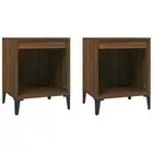 2x Retro Bedside Tables Wooden Storage Bed Side Lamp Cabinets Nightstand Oak