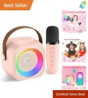 Kids Karaoke Machine Gift - Fun Portable Bluetooth Speaker with 1 Microphone