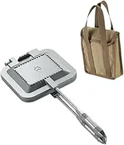 MYCENSE Sandwich Maker Grill Frying Pan Multipurpose Sandwich Hand Toaster Aluminum Flip Pan for Outdoor Hot Dog Frittatas Barbecue, with Bag