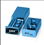 A22 Bluetooth Earphone Outdoor Sports Wireless Headset V5.3 With Charging Bin Display Touch Control Headphone Earbuds Waterproof-Blue