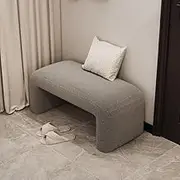 Entryway Bench, Upholstered Shoe Rack Bench End of Bed Bench, Modern Ottoman Bench, Footrest Stool Accent Bench for Entryway Dining Room Living Room Bedroom(Grey,80cm)
