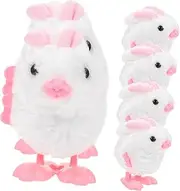 GARIOUANS 6Pcs Easter Wind Up Bunny Clockwork Plush Rabbit Jumping Plaything for Safe No Battery Required Fun Present