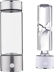 Hydrogen Rich Water Bottle Portable Hydrogen Water Generator Ionizer PEM Technology 3 Mins Make Hydrogen Content to 1100-1300 PPB High Concentration H2 Water USB Rechargeable 400ML