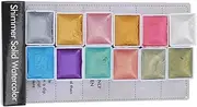 BEBEMOKO Pearlescent Watercolor Paint Set 5 Solid Cakes Manicure Decor High Pigment Quality