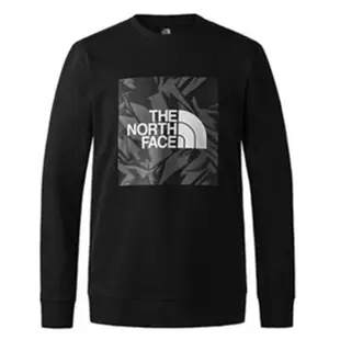 【The North Face】北面 上衣 男款 長袖上衣 運動 M BOX LOGO DK CREW - AP 厚棉長T-01 黑 NF0A88FTJK3