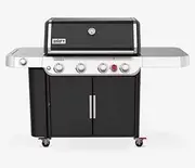 [weber] Genesis SE-E-435 Gas BBQ Grill - 4 Burner Premium Gas Barbecue Grill with Side Burner and Night Vision LED Light– LPG, Stainless Steel Grill for the Backyard (Black)