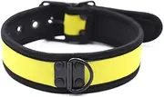 Restraint Bondage Neck Collar Buckle Ring Adjustable Size for Men Women (yellow)