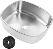 Kitchen Sink 304 Stainless Steel Proof Large Capacity Easy Clean Recessed Undermount Single Bowl Ideal for RV Yacht Kitchen Bathroom