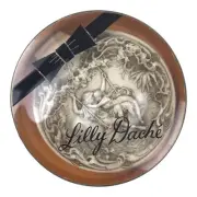 Vintage Lily Dache Celluloid Compact Loving Touch Makeup Girl On Swing Vanity