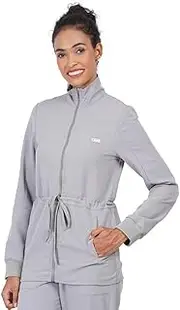 [MIKAL] Scrub Top/Jacket for Women Turtle Neck, Regular Fit with 2 Pockets Four-Way Stretch, Medical/Health Care Uniform