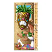 Hawaiian Luau Party Supplies Tiki Man Restroom Door Cover