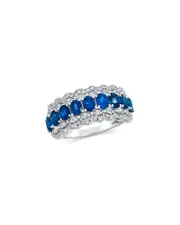 Bloomingdale's Fine Collection Sapphire & Diamond Triple Row Ring in Platinum