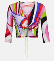 [Pucci] Pucci Iride gathered jersey crop top AU 14 multicoloured