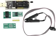 YINETTECH 1 Set CH341A 24/25 Series EEPROM Flash BIOS USB Programmer with SOIC8 SOP8 Adaptor Module for Motherboard Routing LCD Panel Programming