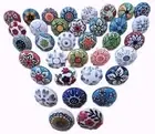 Vintage Look Flower Door Handle Cabinet Drawer Cupboard Mix Ceramic Knobs 10 PC