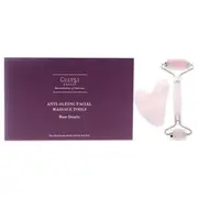 Cult51 Anti-Ageing Facial Massage Tools by Cult51 for Unisex - 2 Pc Pure Rose Quartz Roller, Gua Sha Tool