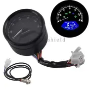 Black Universal LCD Digital Motorcycle Speedometer Tachometer Odometer Gauge