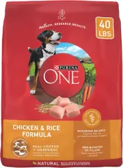 Purina ONE Chicken and Rice Formula Dry Dog Food - 40 lb. Bag | Balanced Nutriti