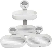 PHENOFICE 3pcs Soap Dish Wall-Mounted Drainage Soap Holder for Bathroom Shower and Kitchen Material with Hollow Design for Quick Drying
