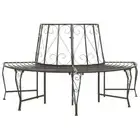 NNEVL Garden Half Round Tree Bench 160 cm Steel