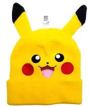 Pokemon Pikachu Cuffed Beanie Knit Hat Yellow Youth Kids Boys Girls One Size