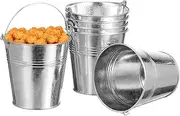 UTHCLO 6 Piece Tin Bucket Set Tinplate Metal Pails 10.5x7.2x10.5cm Versatile for Icing Chips Home Decor Stylish Sturdy