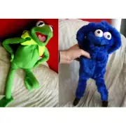 KERMIT & COOKIE MONSTER 2 HAND CRAFTED PUPPETS TOYS MUPPETS SESAME STREET TITERE