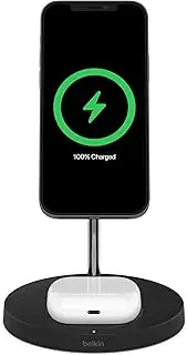 [Belkin] MagSafe 2-in-1 Wireless Charging Stand - Fast Wireless Charging for Apple iPhone 16/15/14/13/12 Series & AirPods - Black
