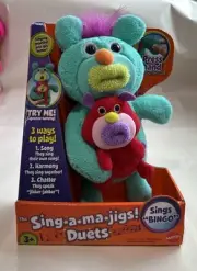 MATTEL Sing-A-Ma-Jigs Duet Aqua Red Plush Bingo NIB 2011