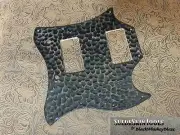 Custom "Hammered Metal" Style Tooled Leather Pickguard Fits Gibson SG Standard