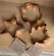 3 Sweet Things Copper Cookie Cutters Leaf, Star, Flower
