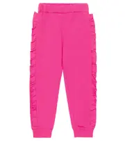 [Balmain Kids] Balmain Kids Ruffle-trimmed jersey sweatpants Y 4 pink