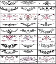 28 Sheets sexy Temporary Tattoos Stickers Abdomen Waist Waterproof Tattoo Stickers Women Ideal Bachelorette Party Tattoos for Women and Girls Temporary Fake Body Tattoos