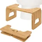 Toilet Stool Squat Adult and Kids 8" Foldable Poop Stool for Bathroom Bamboo
