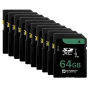 Synergy Digital 64GB, SDXC UHS-I Memory Cards - Class 10, U1 - Pack of 10