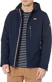 [Tommy Hilfiger] Men's Filled Soft Shell Hooded Open Bottom Jacket with Full Sherpa Lining