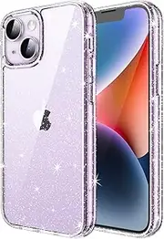JETech Glitter Case for iPhone 14 6.1-Inch, Bling Sparkle Shockproof Phone Bumper Cover, Cute Sparkly for Women and Girls (Clear)