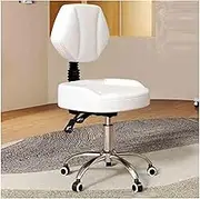 PU Leather Rolling Stool,Swivel Height Adjustable Stool Spa Stool,Swivel Saddle Chair with Backrest,Spa Stools Task Chair(A)