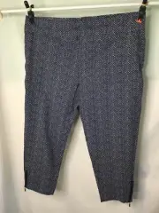 AUTOGRAPH NAVY ZIGZAG PATTERN “BENGALINE” ANKLE PANTS SZ 26 COMFORTABLE ALL NEW