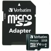 Verbatim 32GB Premium microSDHC Memory Card with Adapter