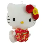 卡漫城 - HELLO KITTY 玩偶 和服 紅 27CM ㊣版 日版 凱蒂貓 絨毛娃娃 布偶 吊飾擺飾 收藏收集