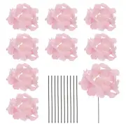 10 Sets Artificial Hydrangea Flower Heads with Stems for Bouquet,Light Pink