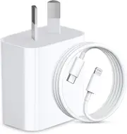 Fast Charger 20W USB-C PD Wall Charger with 2m Cable Compatible with iPhone 14/13/12/11 Pro XS Max iPad AirPods