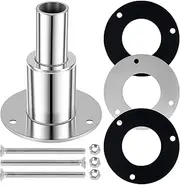 Straight Thru Hull Exhaust Skins - Boat Deck Hardware Fitting for 24mm Tube Pipe 316 with Bolts and Nuts for Diesel Heaters