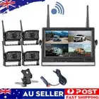 Digital Wireless 7" Monitor Splitscreen 4x Reversing Camera Kit DVR 12V 24V QUAD